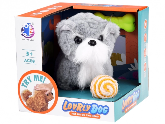 Interactive Plush Gray Puppy