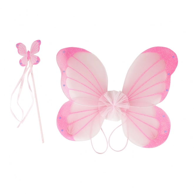 Pink Butterfly Wings with Wand for Girls