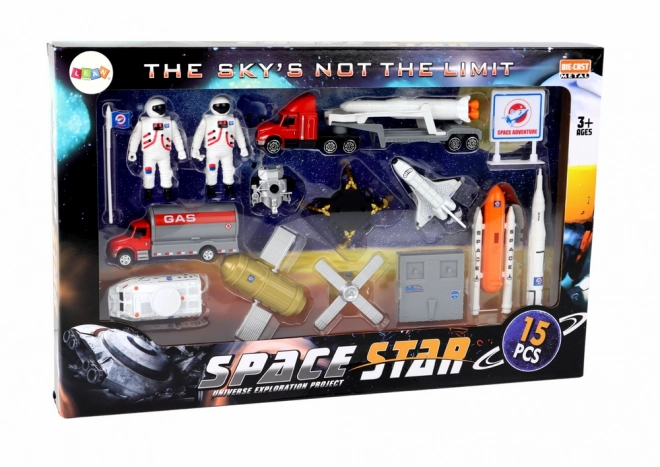 Space Adventure Toy Set with Rocket and Truck