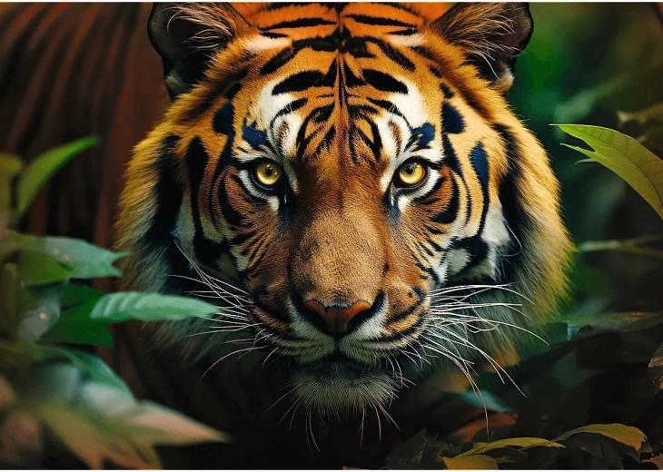 Majestic tiger motif