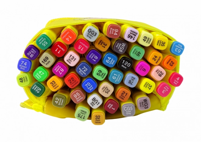 Set of 48 Markers with Carrying Case in Yellow