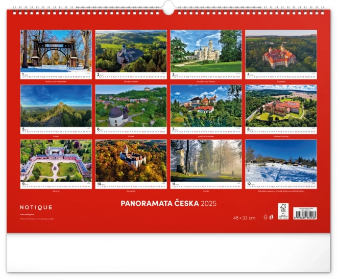 Wall Calendar with Czech Landscapes 2025