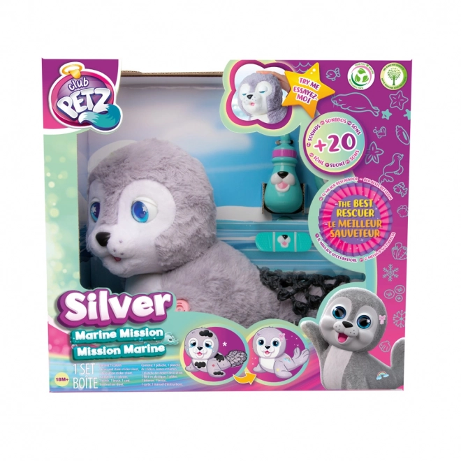 Interactive Plush Seal Silver