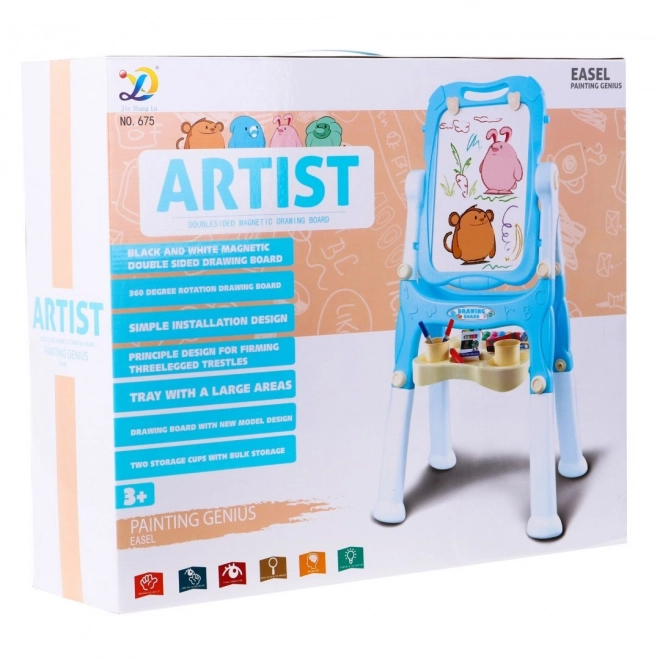 Large Double-Sided Children's Easel Blue