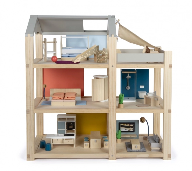 Small Foot Dollhouse with Furniture, Natural