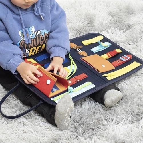 Kids Busy Board in Bag Shape