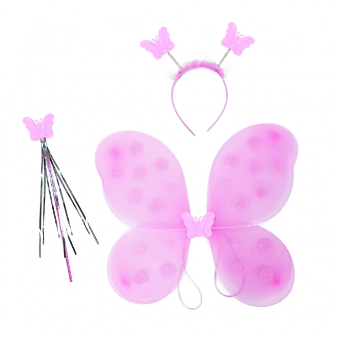 Butterfly Wings Light Pink with Headband and Wand