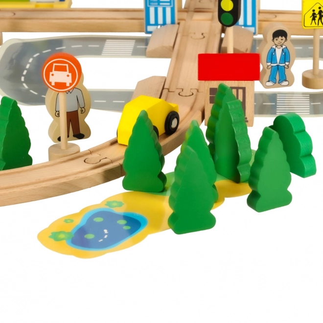 Wooden Train Set With Station