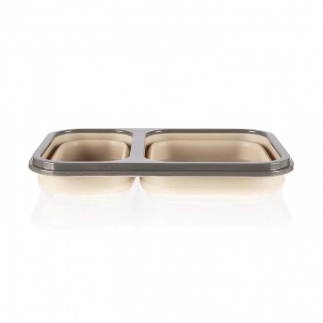 Silicone Lunch Box with Cutlery - Large Sand Beige