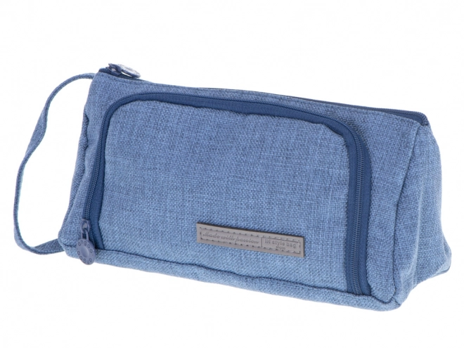 Double Compartment School Pencil Case Navy