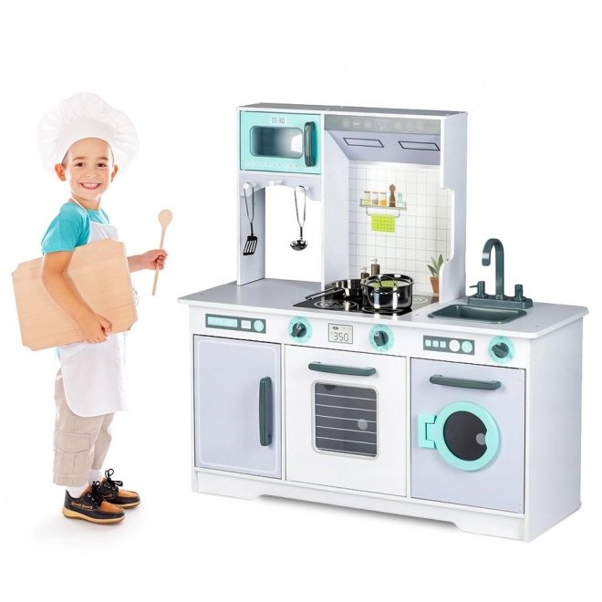 Large Wooden Children's Kitchen Set with Ecotoys Accessories