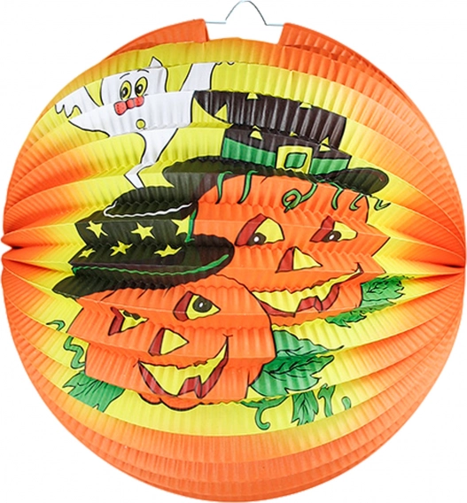 Halloween lantern with a cheerful pumpkin motif
