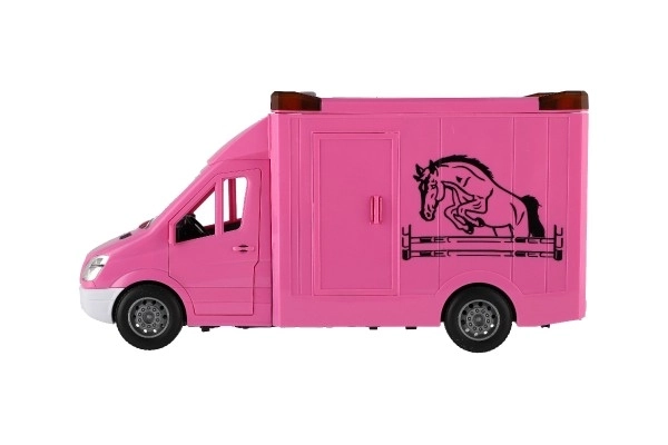 Jouet transporteur de chevaux rose avec effets