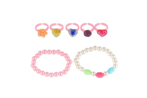 Beauty Set Plastic Rings and Bracelets