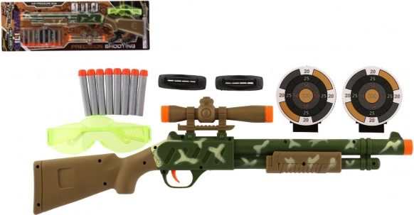 Plastic rifle with scope and foam darts, 51 cm