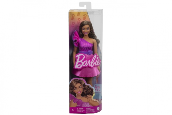 Barbie Model in Shiny Dress with Ruffle