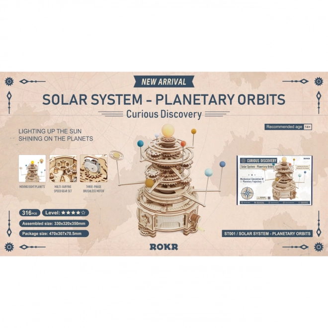 Rokr 3D Wooden Puzzle Solar System Orrery