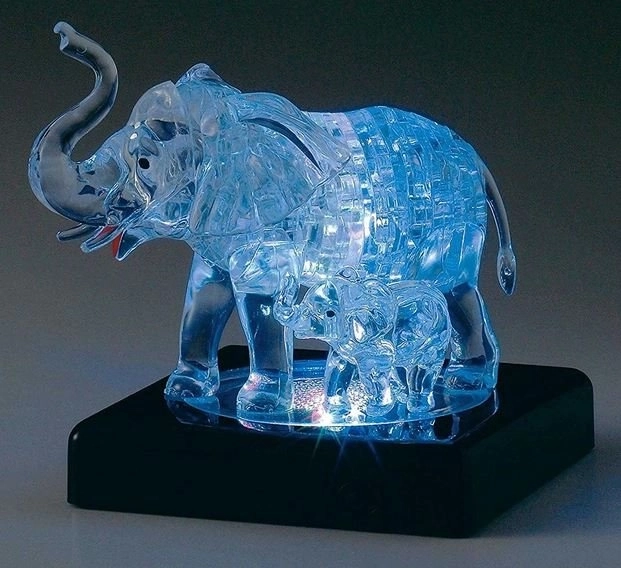 3D Crystal Puzzle Elephant with Baby