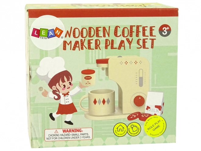 Wooden Espresso Machine Set for Kids