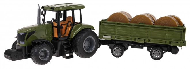 Green Remote Control Tractor with Trailer