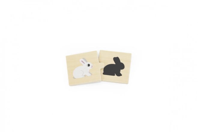 Wooden Memory Game Animal Shadows