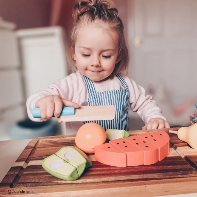 Wooden Cutting Fruit Set with Apron