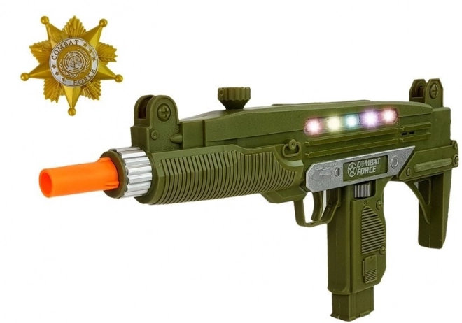 Military Toy Set Gun Sound Light Badge