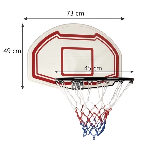 Wall-Mounted Basketball Hoop with Board and Rim