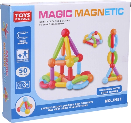 Magnetic Building Set, 50 Pieces