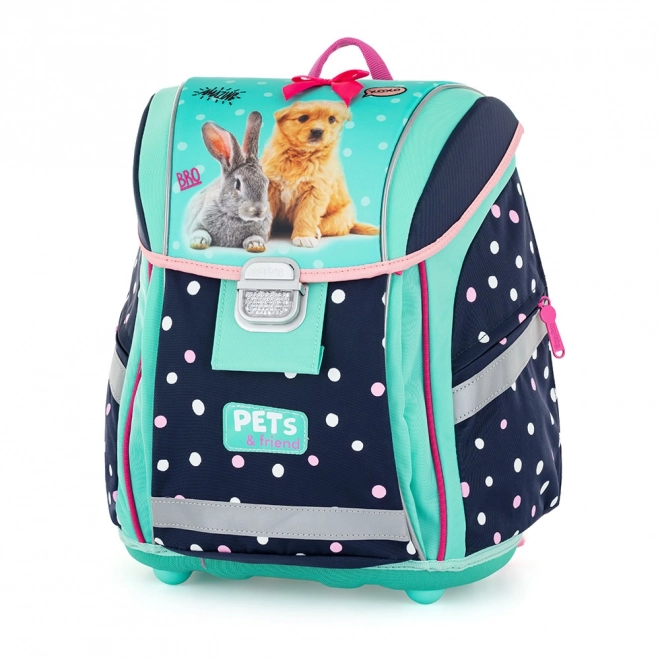 Premium Light School Backpack with Pets Design