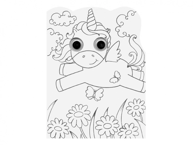 Coloring Book with Movable Eyes Unicorns