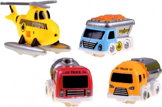 Rich set of vehicles and builder figure