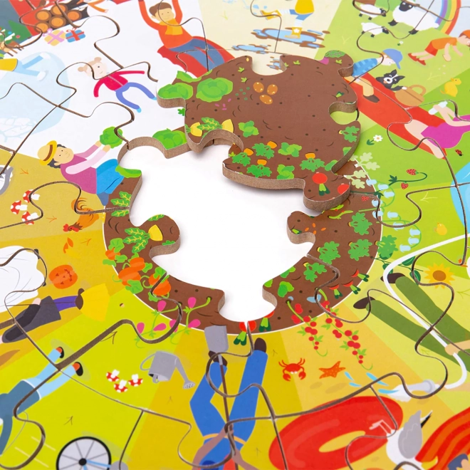 Bigjigs Toys Round Floor Puzzle Four Seasons