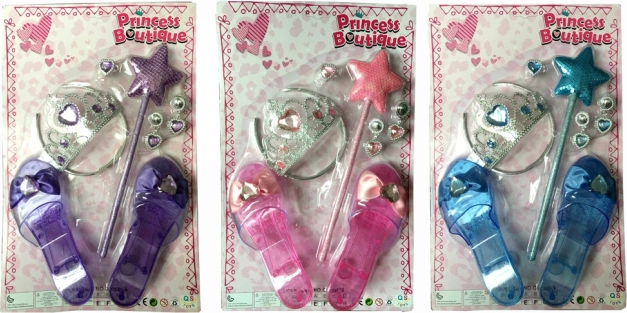 Princess dress-up set with crown, slippers and wand