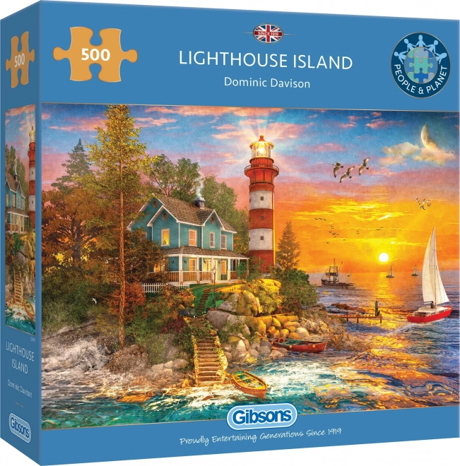 GIBSONS Puzzle Lighthouse on the Island 500 Pieces