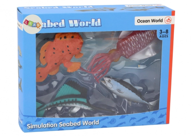 Marine Animal Figure Set - Ocean Fish and Squid