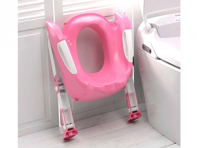 Pink Step Toilet Trainer with Adjustable Height