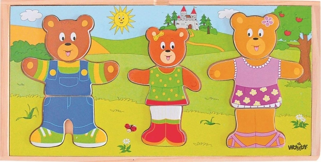 Dress-Up Puzzle Happy Bear Family