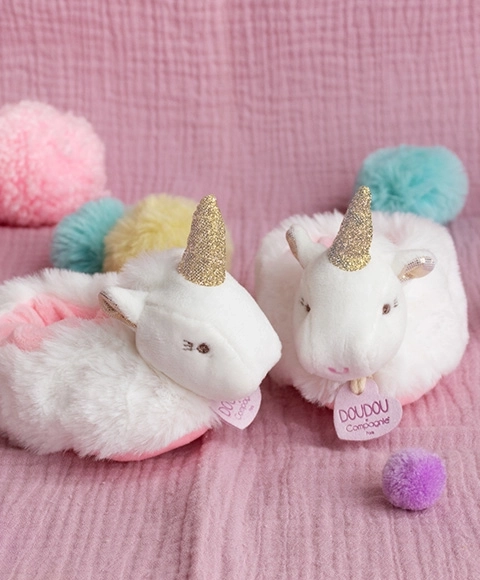 Doudou Gift Set - Unicorn Rattle Booties 0-6 Months