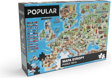 Puzzel kaart van Europa 160 stukjes