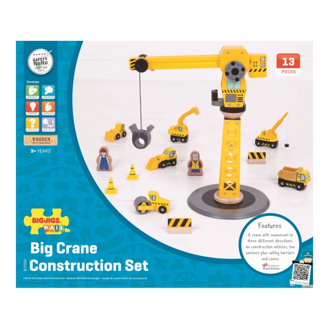 Bigjigs Rail Crane and Construction Vehicles Set