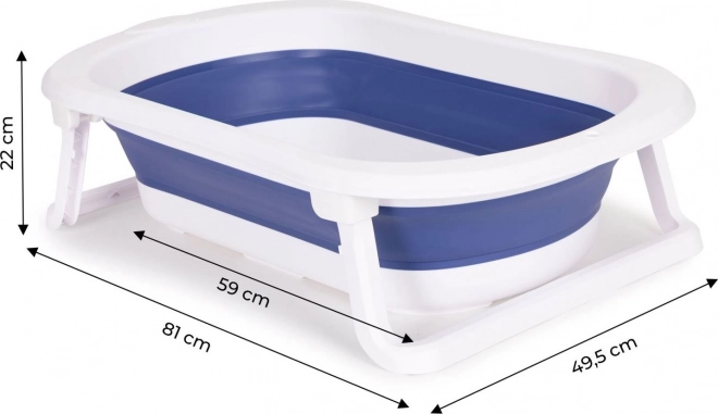 EcoToys Foldable Baby Bathtub with Drain - Blue