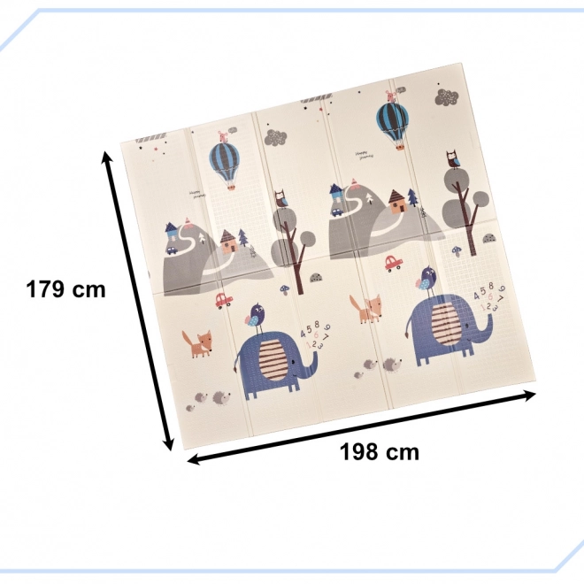 Foldable Double-sided Foam Educational Mat with Forest and Street Design