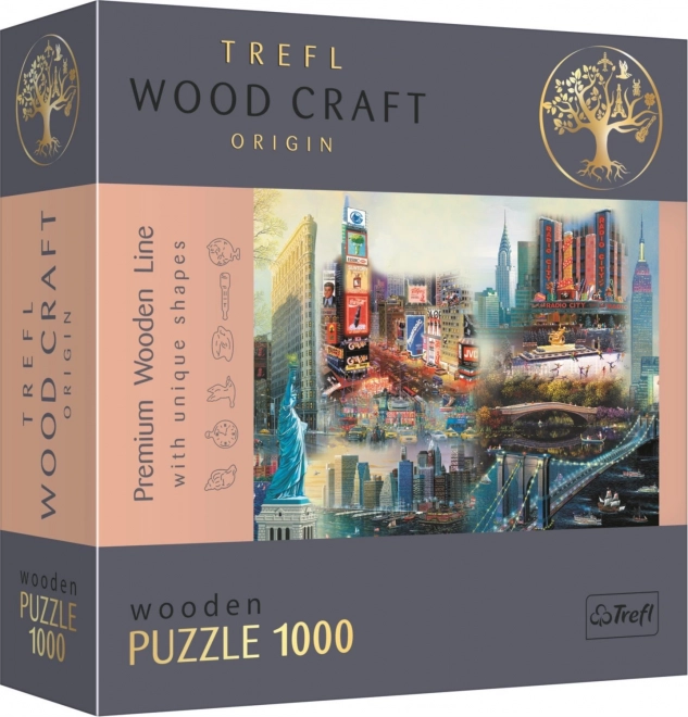 Trefl Wood Craft Origin New York Collage 1000 Piece Puzzle