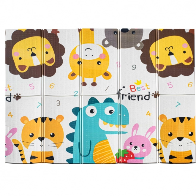 Double Sided Foldable Educational Foam Mat with Alphabet and Animals