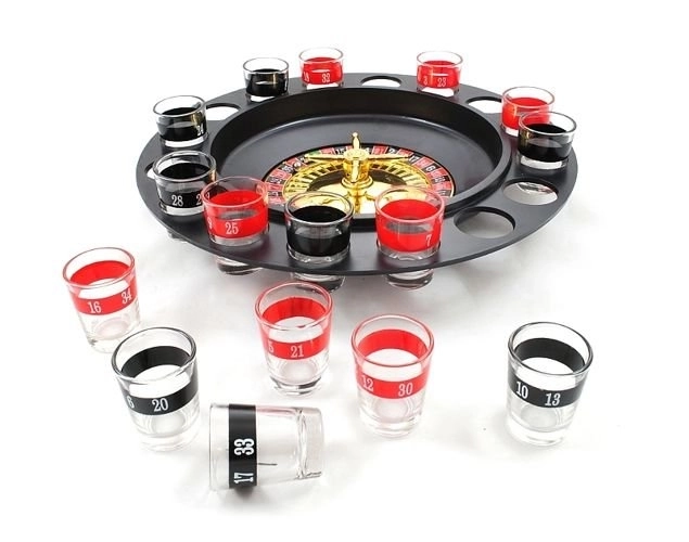 Party Roulette Game Set with Shot Glasses