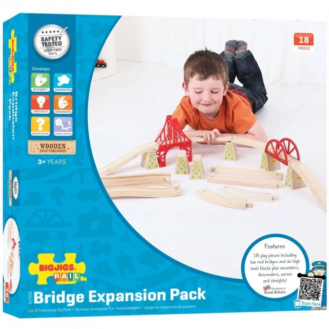 Wooden Railway Bridge Set 18 Pieces