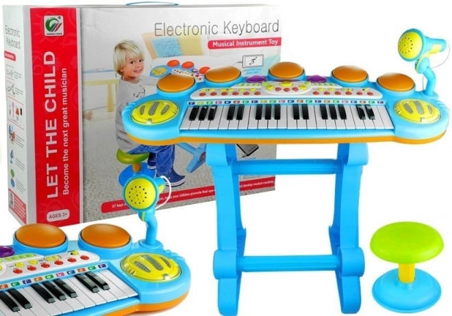 Children's Musical Keyboard Set with Drum and Microphone