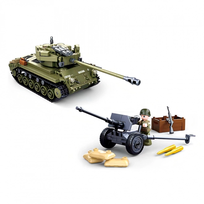 Sluban Army Medium Tank and Anti-Aircraft Gun Set