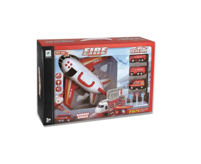 Firefighting Airplane with Cargo Hold and 3 Cars